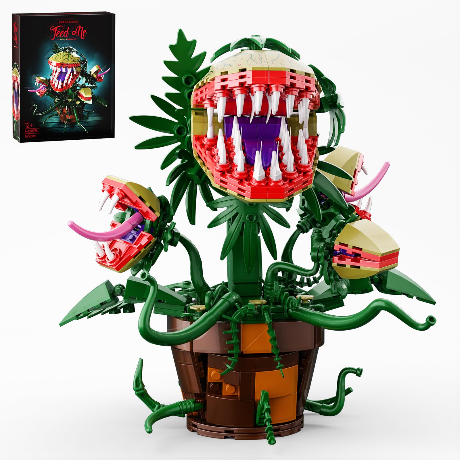 Millionspring Audrey II Karnivoren-Pflanze Bausatz Little Shop of Horrors, Gruselige Fleischfressende Pflanze Modellset 